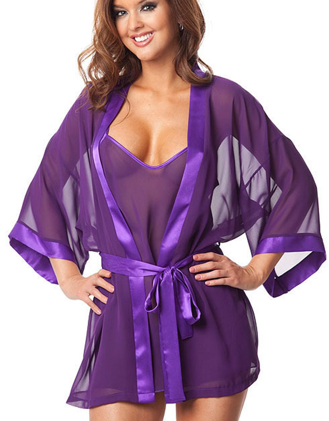 Sheer Mesh Sleepwear Robe