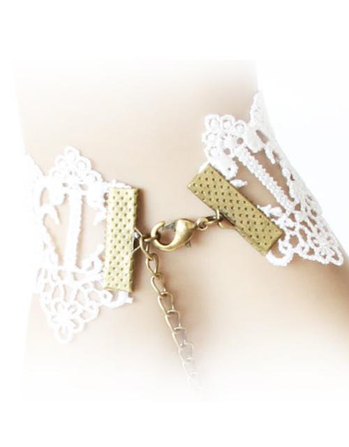 White Lace Flower Lolita Bracelet Ring Jewelry