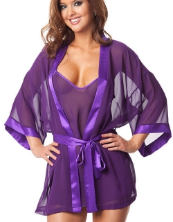 Sheer Mesh Sleepwear Robe