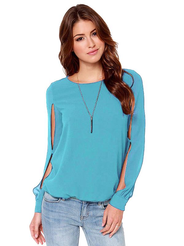 Long Sleeve Hollow out Tops