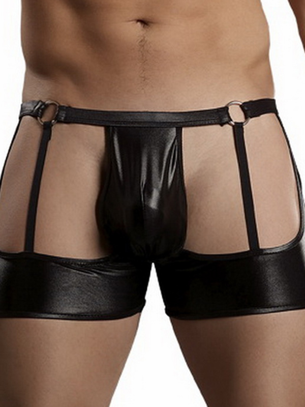 Men Erotic Black Boxer Underwear