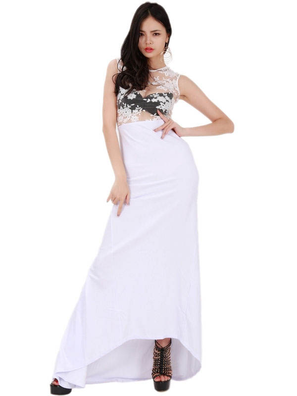 Sexy Transparent Lace Long Dress