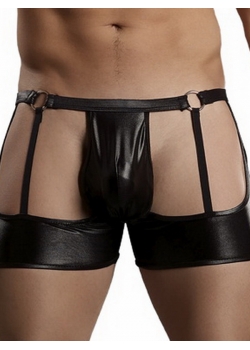 Men Erotic Black Boxer Underwear