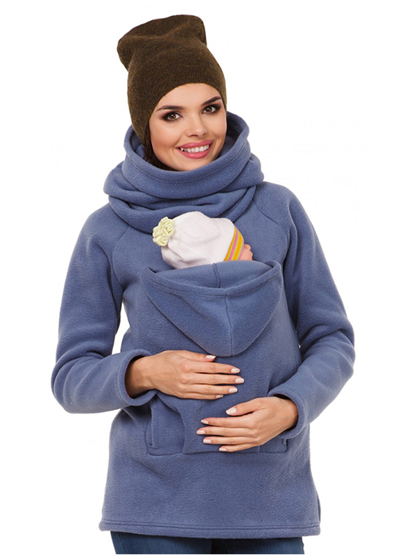 Relaxed Pregnancy Baby Zipper Blue Personalized Hoodies