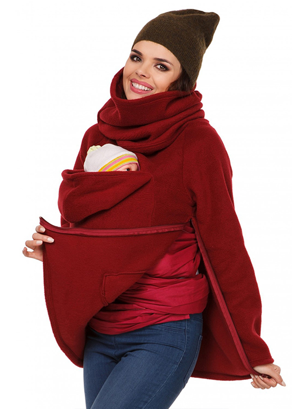 Relaxed Pregnancy Baby Zipper Red Personalized Hoodies