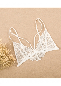 Fashion Sexy Women White Lace Bra