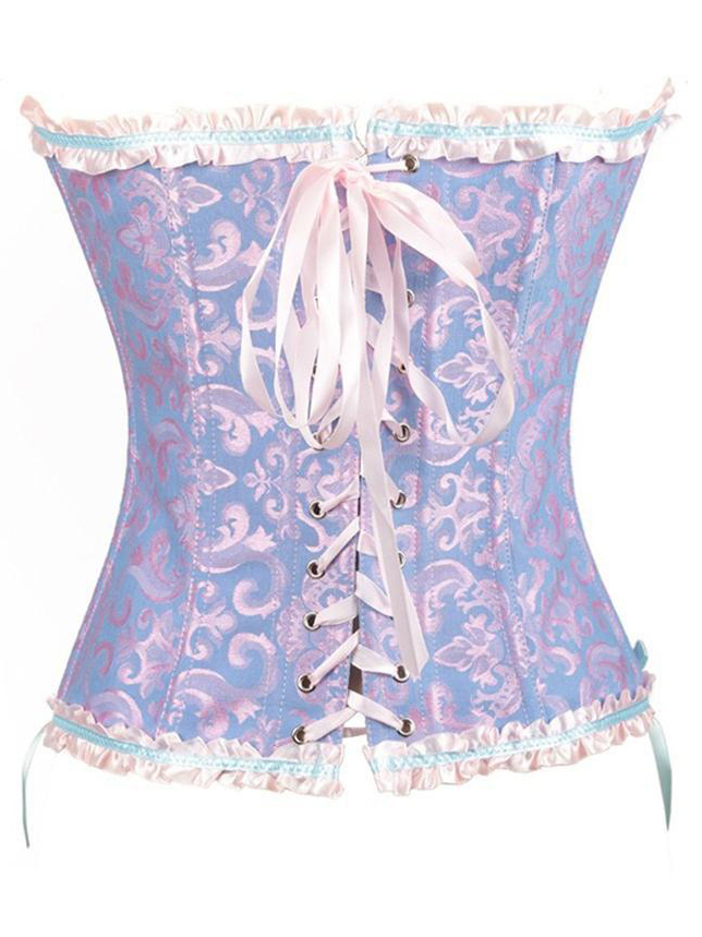 Blue Strapless Brocade Bridal Corset XS-6XL