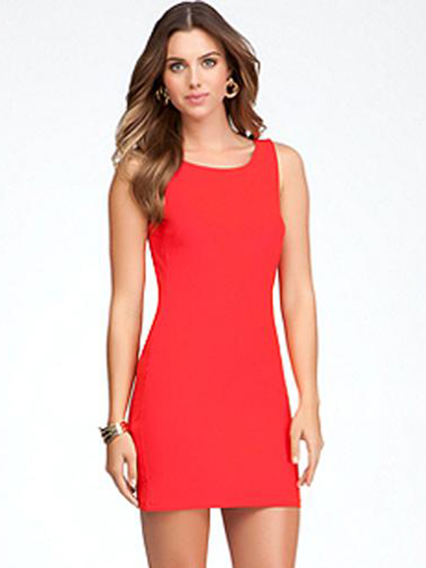 Red Elegant Backless Mini Dress