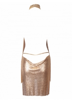 Golden Deep V Bling Bling Women Clubwear