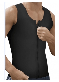 Black Men Fashion Zipper Latex Corset