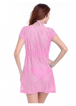 Pink Sexy Lace Beachwear Dress