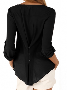 4 Colors V-Neck Chiffon Women Blouse