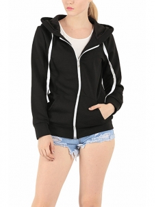 5 Colors S-XXL Long Zipper Front Sweatershit & Hoodies