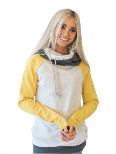 Yellow S-3XL Duotone Chic Hooded Sweatshit&Hoodies