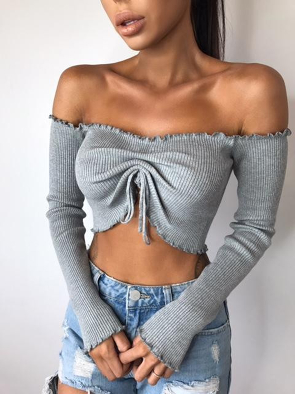 4 Colors S-XL Gathered Front with Ruffle Trims Tank Tops