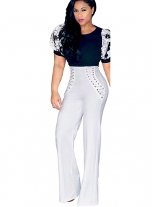 3 Colors S-XL Lace-Up High Waist Pants