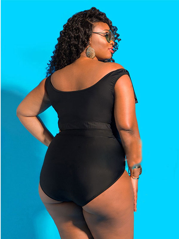 Black L-5XL Women Plus Size Swimwear