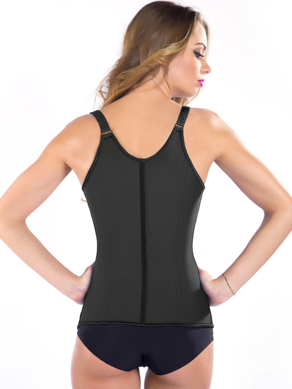 Black S-3XL Vest Waist Trainer Latex Corset