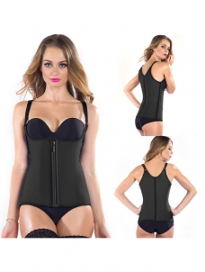 Black S-3XL Vest Waist Trainer Latex Corset