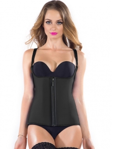 Black S-3XL Vest Waist Trainer Latex Corset