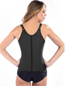 Black S-3XL Vest Waist Trainer Latex Corset