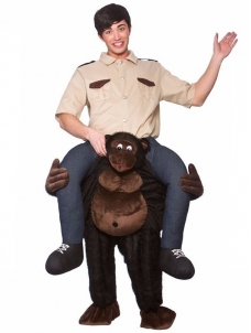 Black One Size Gorilla Carry Me Mascot Costume