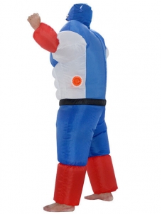 Blue One Size Inflatable American Captain Mascot Costume