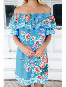 Era Of Floral Blue Mini Dress