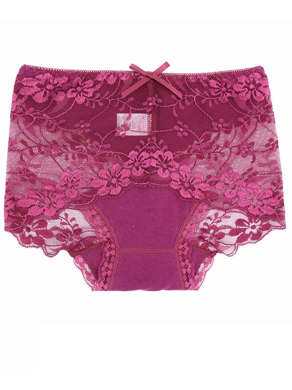 4 Colors L-2XL Sexy Floral Printing Panties
