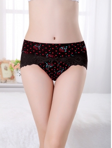 Black One Size Floral Seamless Underwear