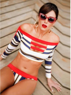 Sexy Strapless 2pcs Bikini Set Swimwear 