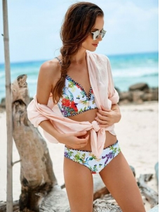 Women Sexy Straps Floral Cute Bikini Swimwear