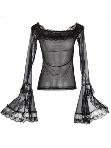 Women Lace Long Sleeve Lingerie Tops