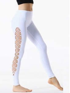 High Waist Hollow Out Yoga Legging White
