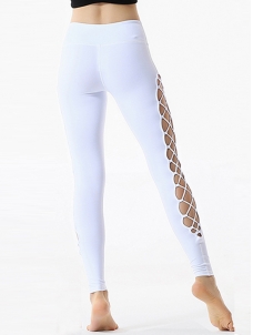 High Waist Hollow Out Yoga Legging White