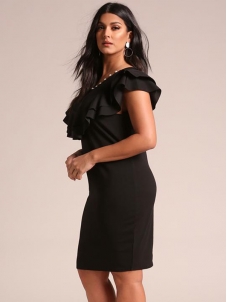 XL-4XL Flouncing Mini Bodycon Dress