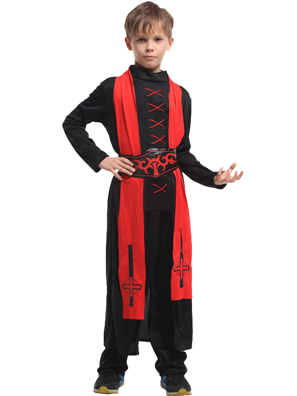 Fashion Boy Wizard Red Costume for Halloween
