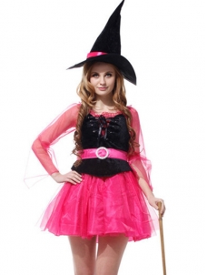 Girls Witch Halloween Costume with Hat Rose