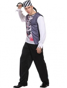 Halloween Cosplay Pirates Men Skull Costume