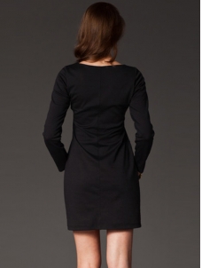 Faux Leather Punk Dress Black