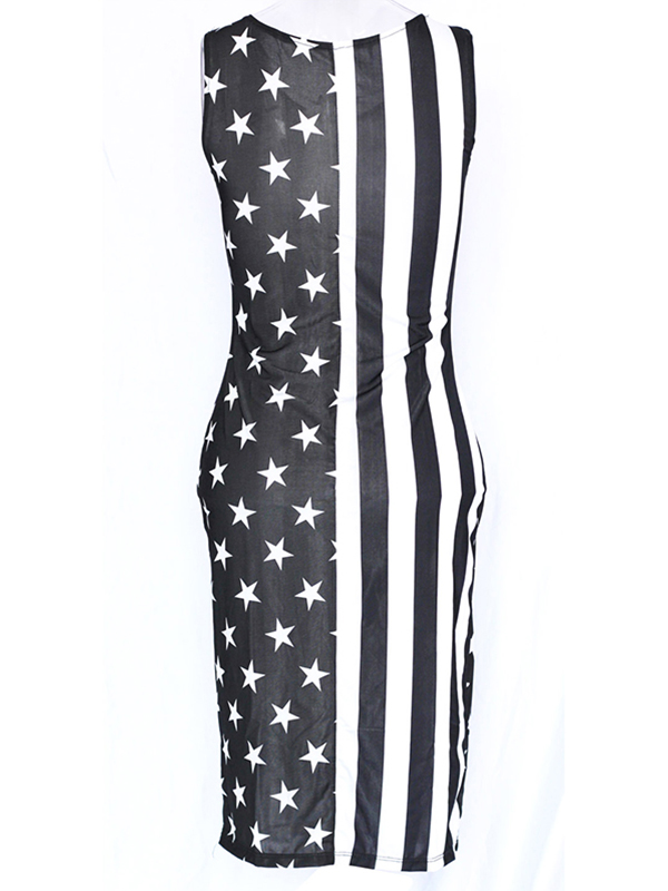 National Flag Sleeveless Sexy Dress