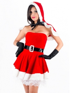 Sexy Red Christmas Costume (including fancy dress, hat)