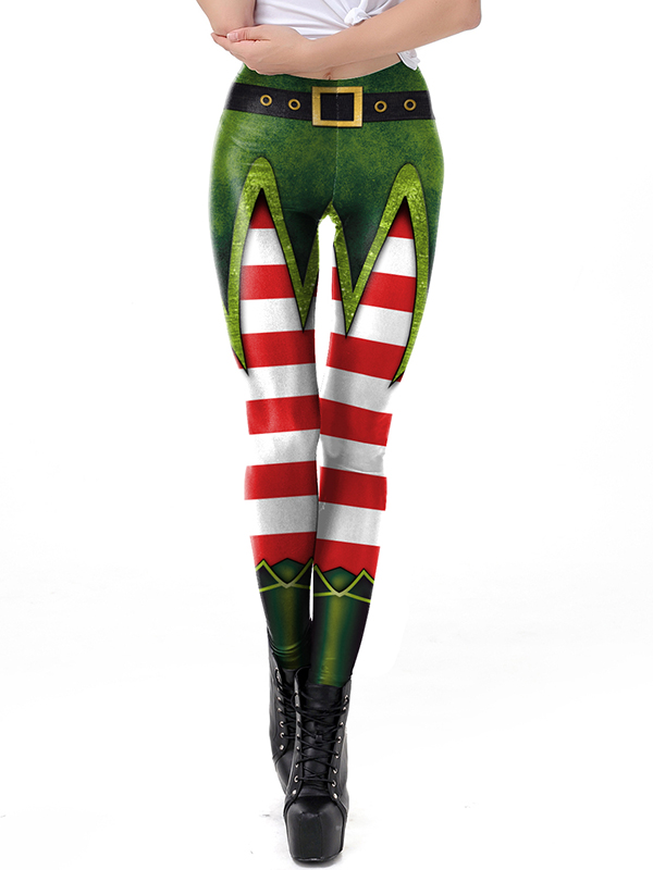 High Waist Christmas Print Women Legging