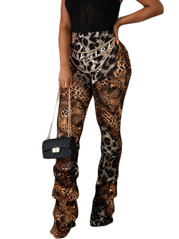 Leopard Women Long Winter Pants