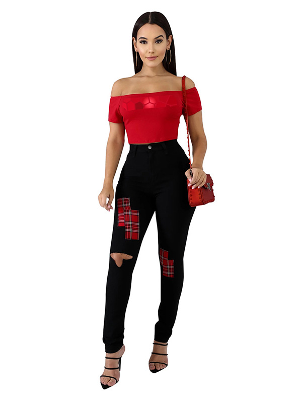 Women Off Shoulder Short Sleeve Suits