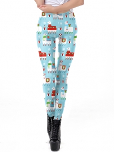 High Waist Christmas Print Women Legging