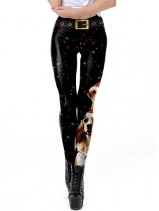 High Waist Christmas Print Women Legging