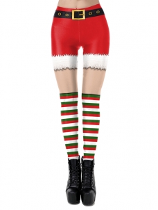 High Waist Christmas Print Women Legging