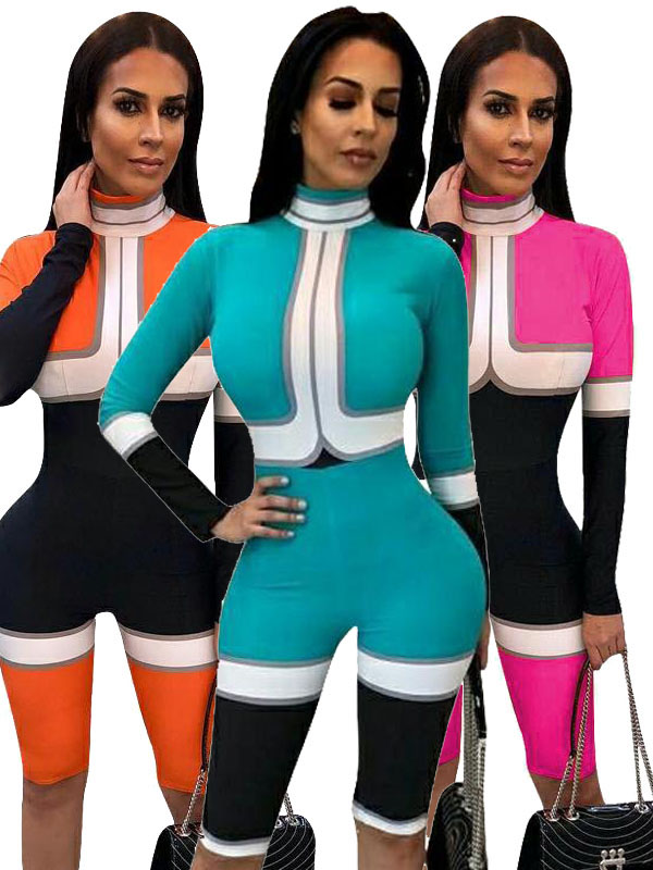 Women Long Sleeve Tight Romper