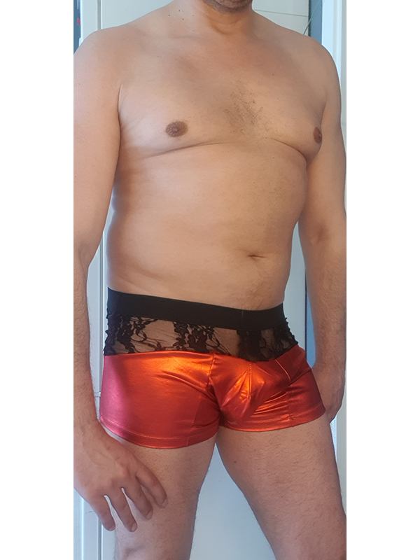 Red Lace Men Pants